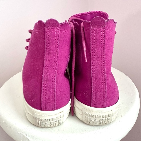 Converse Chuck Taylor All Star Scallop High Top Suede Sneaker (Women) pink 7 - Picture 4 of 9